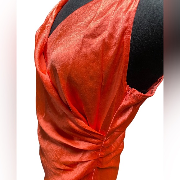 FASHION NOVA HOT PINK SATIN MAXI DRESS - Picture 3 of 6